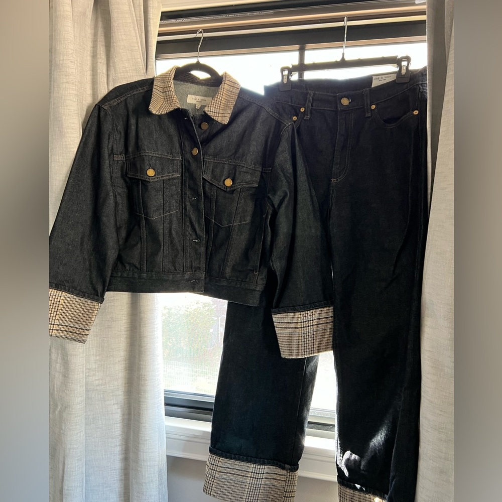 rag & bone dark rinse denim jacket and matching jeans